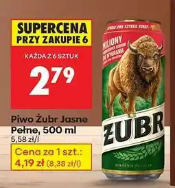 Biedronka Piwo Żubr Jasne Pełne, 500 ml oferta