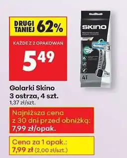Biedronka Golarki Skino 3 ostrza , 4 szt oferta