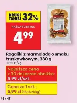 Biedronka Rogaliki z marmoladą o smaku truskawkowym, 330 g oferta