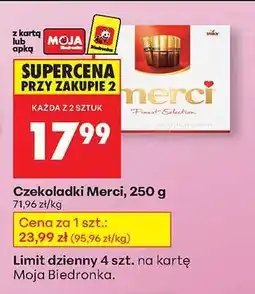Biedronka Czekoladki Merci, 250 g oferta