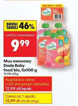 Biedronka Mus owocowy Dada Baby food bio , 5x100 g oferta