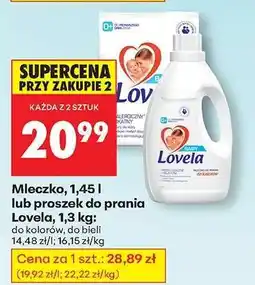 Biedronka Mleczko, 1,45 l lub proszek do prania Lovela, 1,3 kg oferta