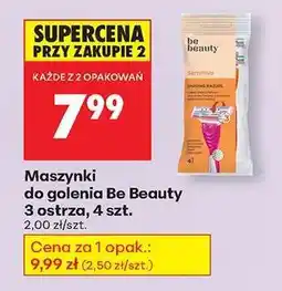 Biedronka Maszynki do golenia Be Beauty 3 ostrza, 4 szt oferta