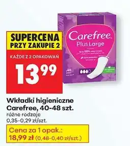 Biedronka Wkładki higieniczne Carefree, 40-48 szt oferta
