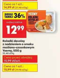 Biedronka Roladki devolay z nadzieniem o smaku maślano-czosnkowym Yeemy, 500 g oferta