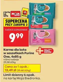 Biedronka Purina One, 4x85 g oferta