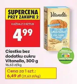 Biedronka Ciastka bez dodatku cukru Vitanella, 300 g oferta
