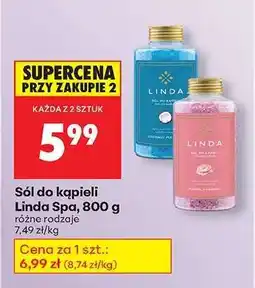 Biedronka Sól do kąpieli Linda Spa, 800 g oferta