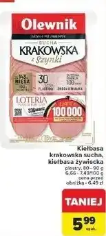 Carrefour Kiełbasa żywiecka sucha z szynki Olewnik oferta