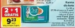 Carrefour Karma dla kota indoor formula cielęcina z marchewką + tuńczyk zieloną fasolką Purina One oferta