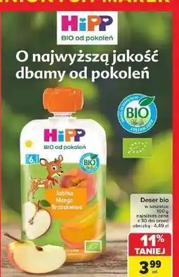 Carrefour Mus owocowy jabłko-mango-brzoskwinie Hipp Hippis oferta