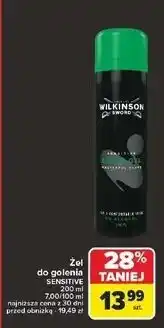 Carrefour Żel do golenia sensitive Wilkinson Sword oferta