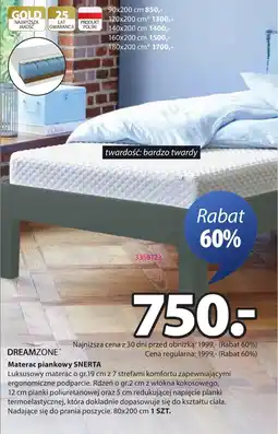 JYSK DREAMZONE Materac piankowy SNERTA oferta