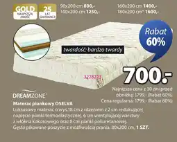 JYSK DREAMZONE Materac piankowy OSELVA oferta