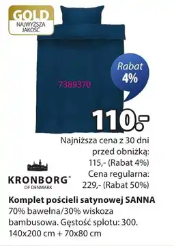 JYSK KRONBORG Komplet pościeli satynowej SANNA oferta