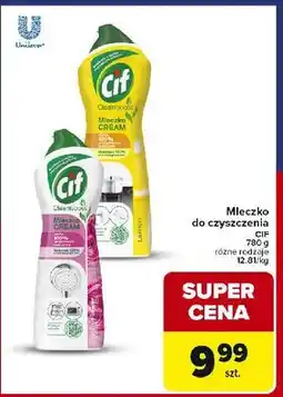 Carrefour Mleczko do czyszczenia z mikrokryształkami pink flowers Cif Cream oferta
