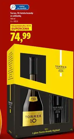 Lidl Brandy + szklanka Torres 10 oferta