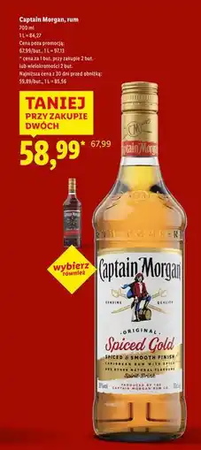 Lidl Rum Captain Morgan Spiced Gold oferta