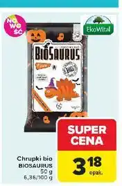 Carrefour Chrupki kukurydziane bezglutenowe pizza Biosaurus oferta