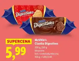 Lidl Ciastka Digestives klasyczne lub z czekoladą mleczną McVitie's oferta