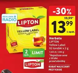 Intermarche Herbata LIPTON Yellow Label 92 torebki x 2 g oferta