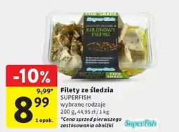 Intermarche Filety ze śledzia SUPERFISH wybrane rodzaje oferta