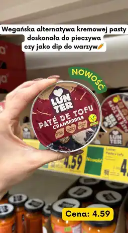 Kaufland Pasta wegańska Paté de tofu Lunter Cranberries oferta