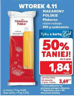 Kaufland Makaron różne rodzaje Makarony Polskie oferta