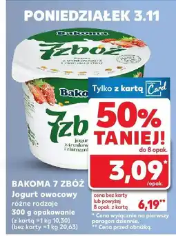 Kaufland Jogurt owocowy 7 Zbóż różne rodzaje Bakoma oferta