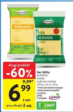 Intermarche Ser żółty MLEKPOL kostka MIX rodzajów oferta