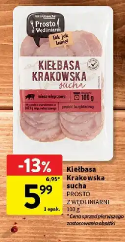 Intermarche Kiełbasa Krakowska sucha PROSTO Z WĘDLINIARNI oferta