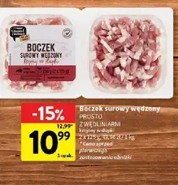 Intermarche Boczek surowy wędzony PROSTO Z WĘDLINIARNI krajony w plastry oferta