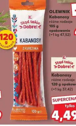 Kaufland Kabanosy z kurczaka K-Stąd Takie Dobre oferta