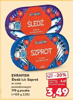 Kaufland Śledź w sosie pomidorowym 170 g Evrafish oferta