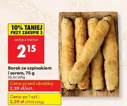 Biedronka Borek ze szpinakiem i serem, 75 g Biedronka oferta