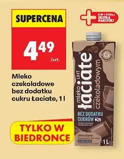 Biedronka Mleko czekoladowe bez dodatku cukru Łaciate oferta