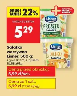 Biedronka Sałatka warzywna z groszkiem Lisner oferta