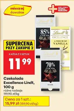 Biedronka Czekolada Excellence Lindt 100 g różne rodzaje oferta