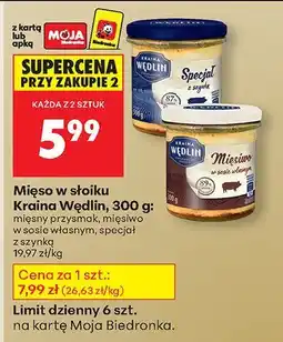 Biedronka Mięso w słoiku Kraina Wędlin, 300 g: mięsny przysmak oferta