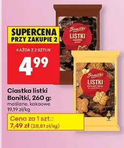 Biedronka Ciastka listki Bonitki maślane oferta