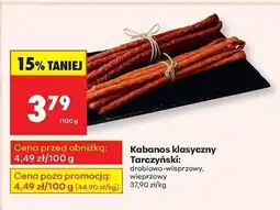 Biedronka Kabanos klasyczny Tarczyński drobiowo-wieprzowy oferta