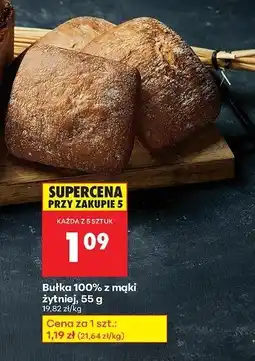 Biedronka Bułka 100% z mąki żytniej, 55 g Biedronka oferta