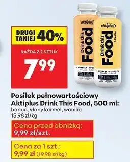 Biedronka Posiłek pełnowartościowy Drink This Food banan Aktiplus oferta