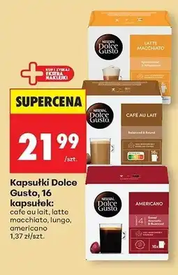 Biedronka Kapsułki cafe au lait 16 szt. Dolce Gusto oferta