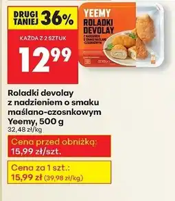 Biedronka Roladki devolay z nadzieniem o smaku maślano-czosnkowym Yeemy oferta