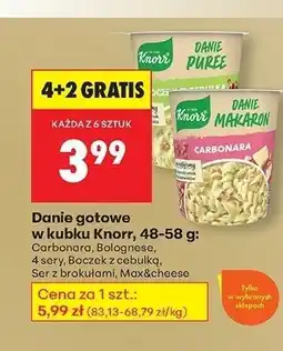 Biedronka Danie gotowe w kubku wybrane rodzaje 4+2 GRATIS Knorr oferta