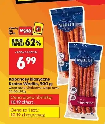 Biedronka Kabanosy klasyczne wieprzowe Kraina Wędlin oferta