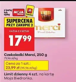 Biedronka Czekoladki 250 g Merci oferta