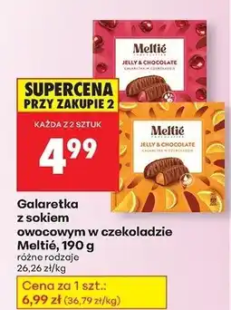 Biedronka Galaretka z sokiem owocowym w czekoladzie różne rodzaje Meltié oferta
