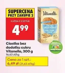 Biedronka Ciastka bez dodatku cukru Vitanella oferta